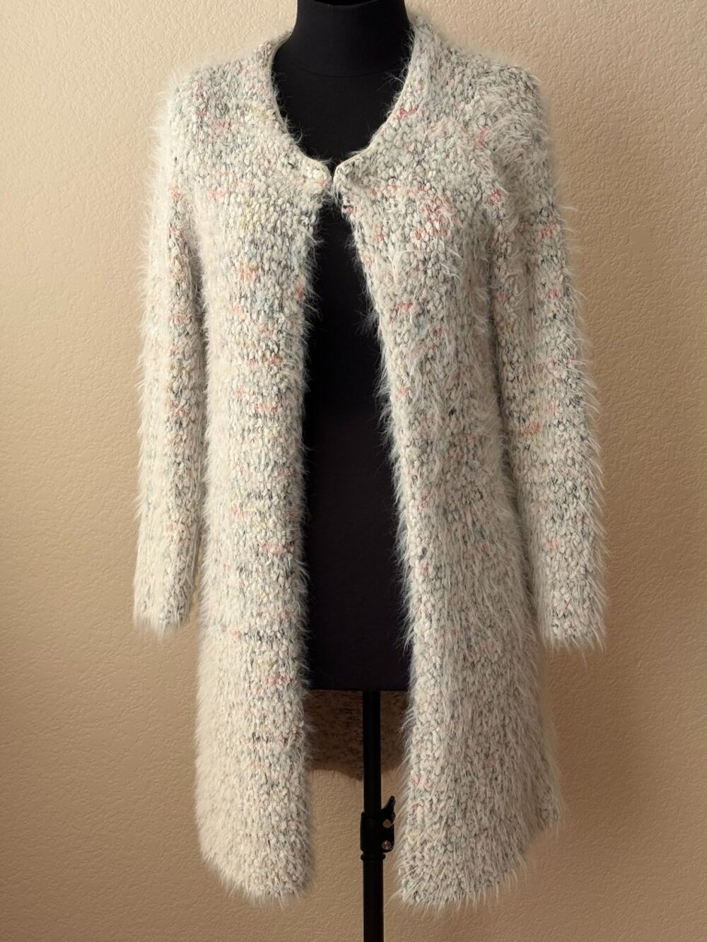 Solitaire Ravi Khosla Fuzzy Long Cardigan Size S
